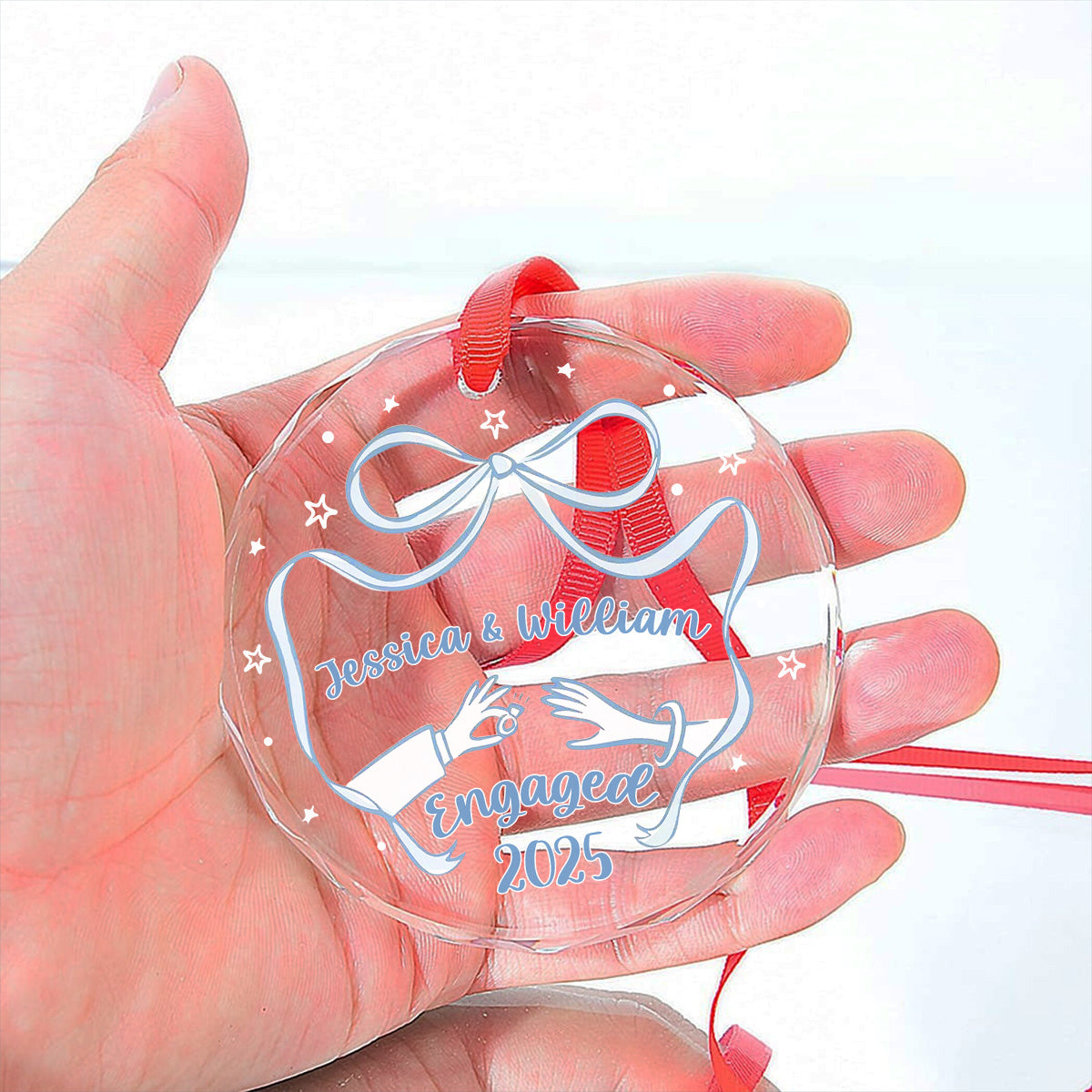 Our Engagement 2025 - Personalized Custom Glass Ornament