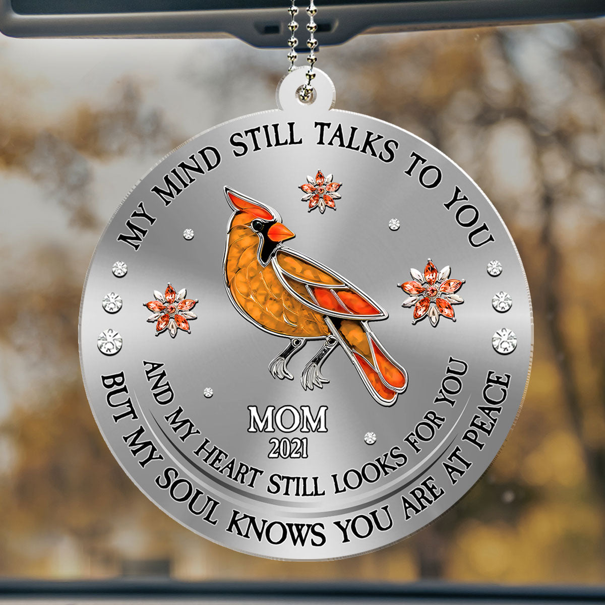 Cardinal Hummingbird My Mind My Heart My Soul Ver 2 - Personalized Custom Car Ornament
