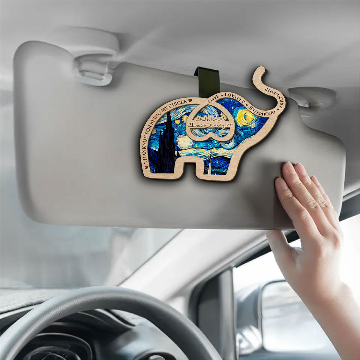 Thank For Being My Elephant - Personalized Custom Car Visor Clip