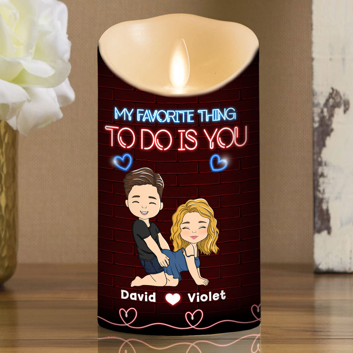 My Favorite Thing - Personalized Custom LED Candle