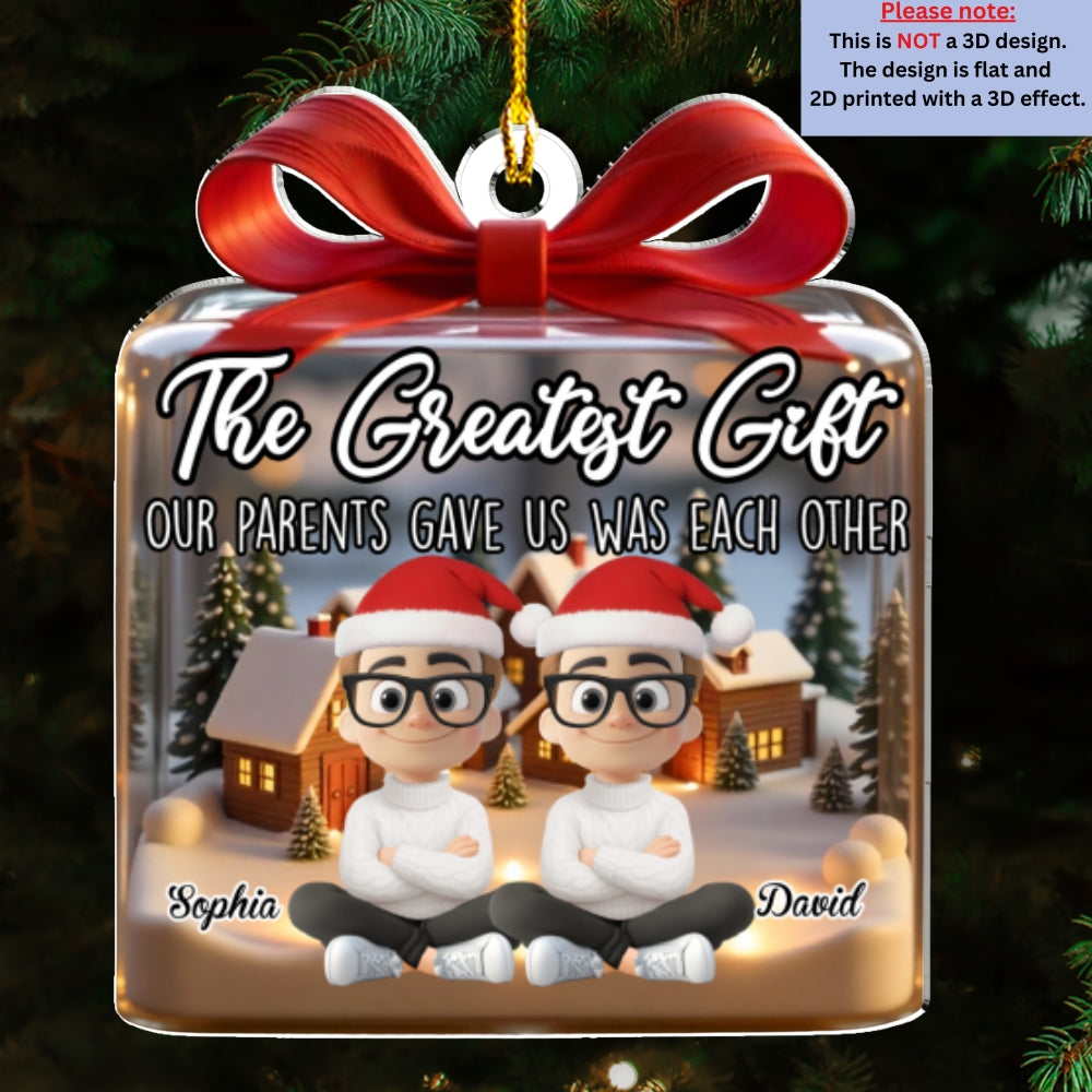 Our Greatest Gift Forever Cartoon - Personalized Custom Acrylic Ornament