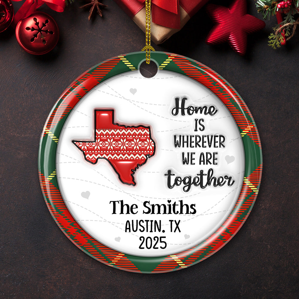 We Are Together Family - Personalized Custom 3D Inflated Effect Ceramic Ornament