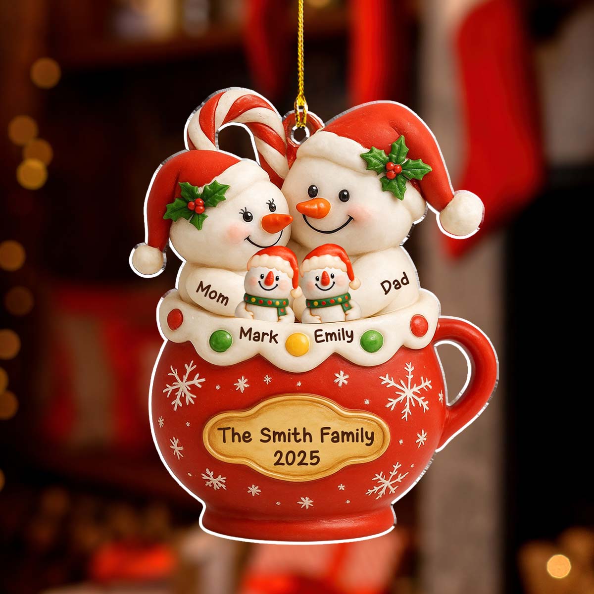 The Year We Became Happy Family - Personalized Custom Acrylic Ornament