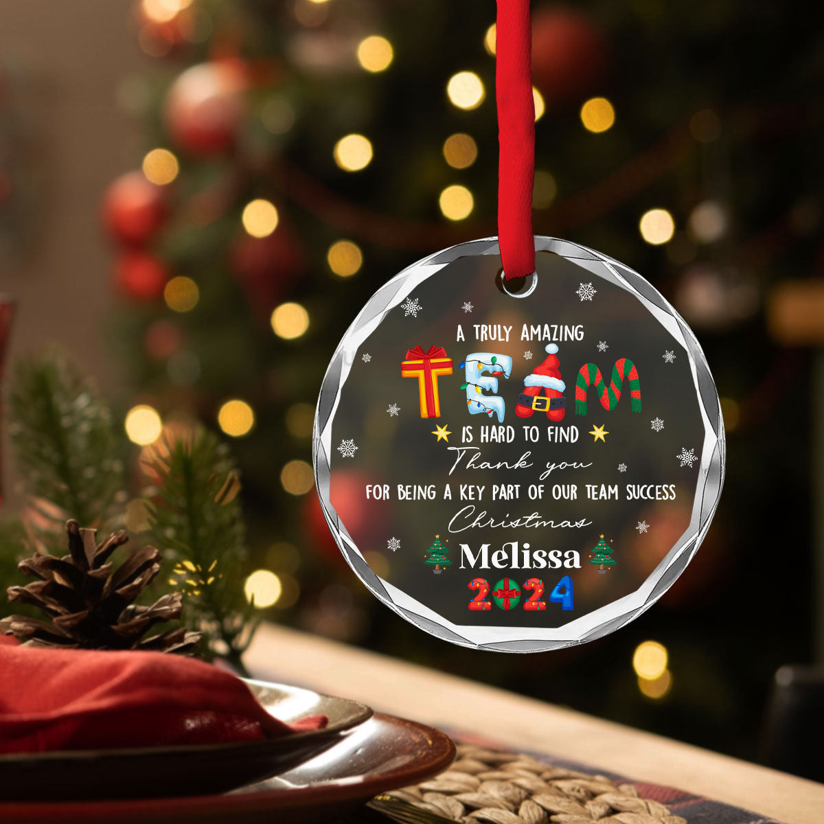 A Truly Amazing Team - Personalized Custom Glass Ornament