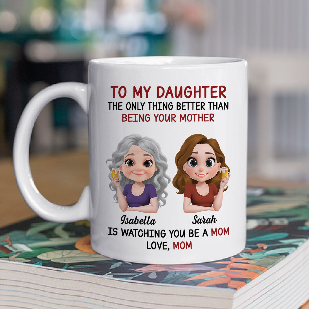 Watching You Be A Mom - Personalized Custom Coffee Mug