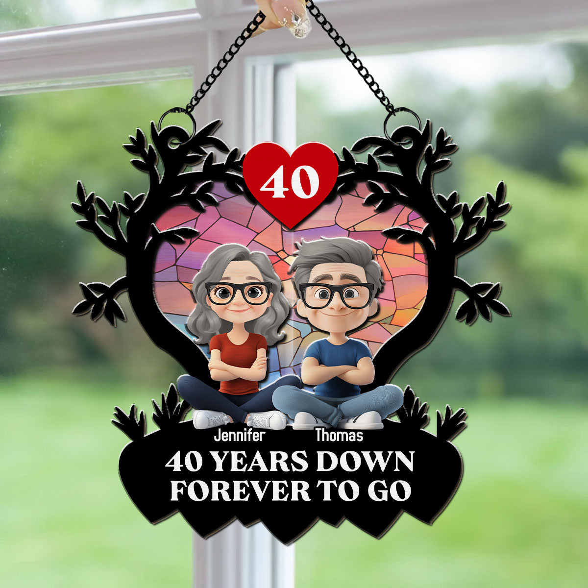 Many Years Down Forever To Go - Personalized Custom Suncatcher