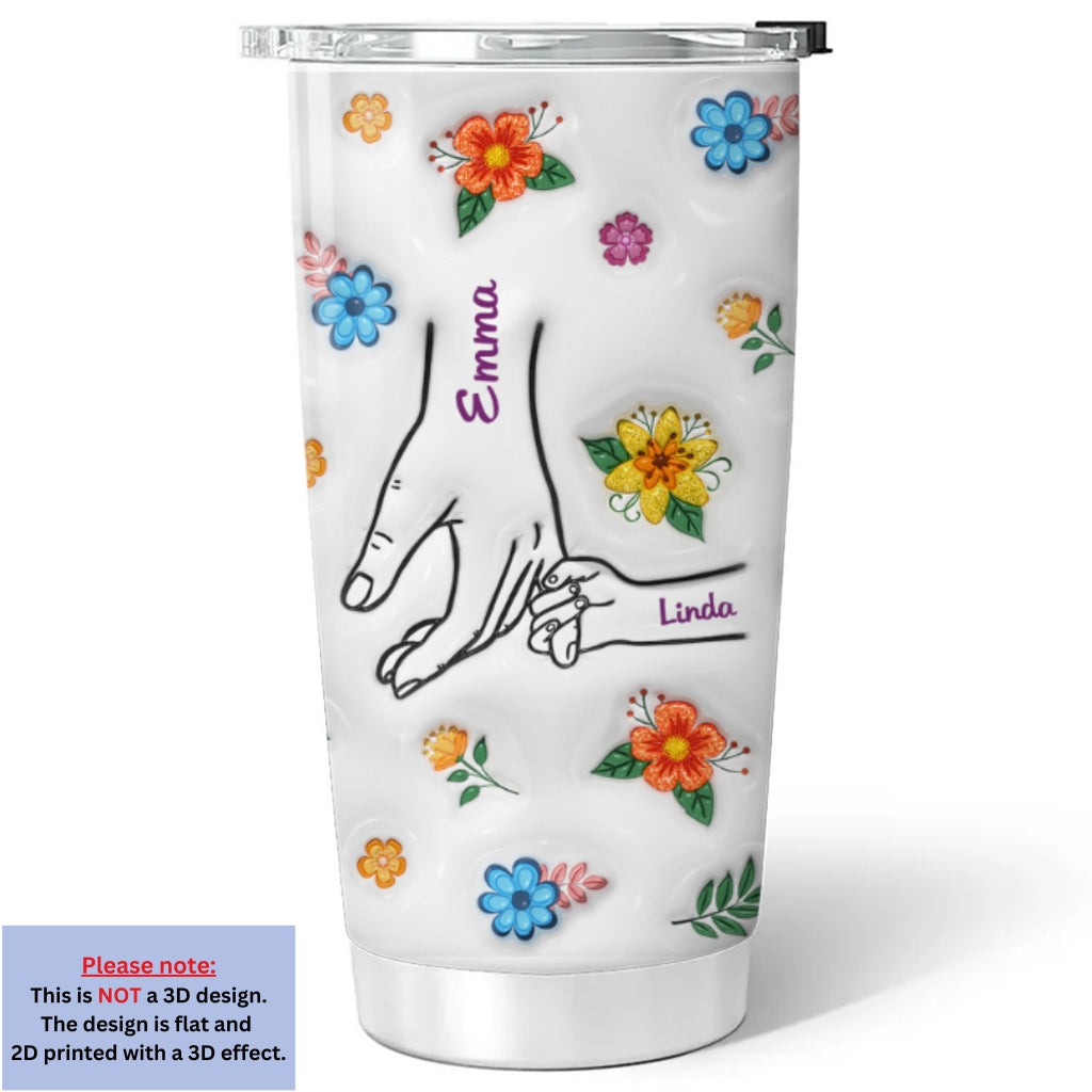 Hold My Hands, Hold My Hearts - Personalized Custom 3D Inflated Effect Tumbler