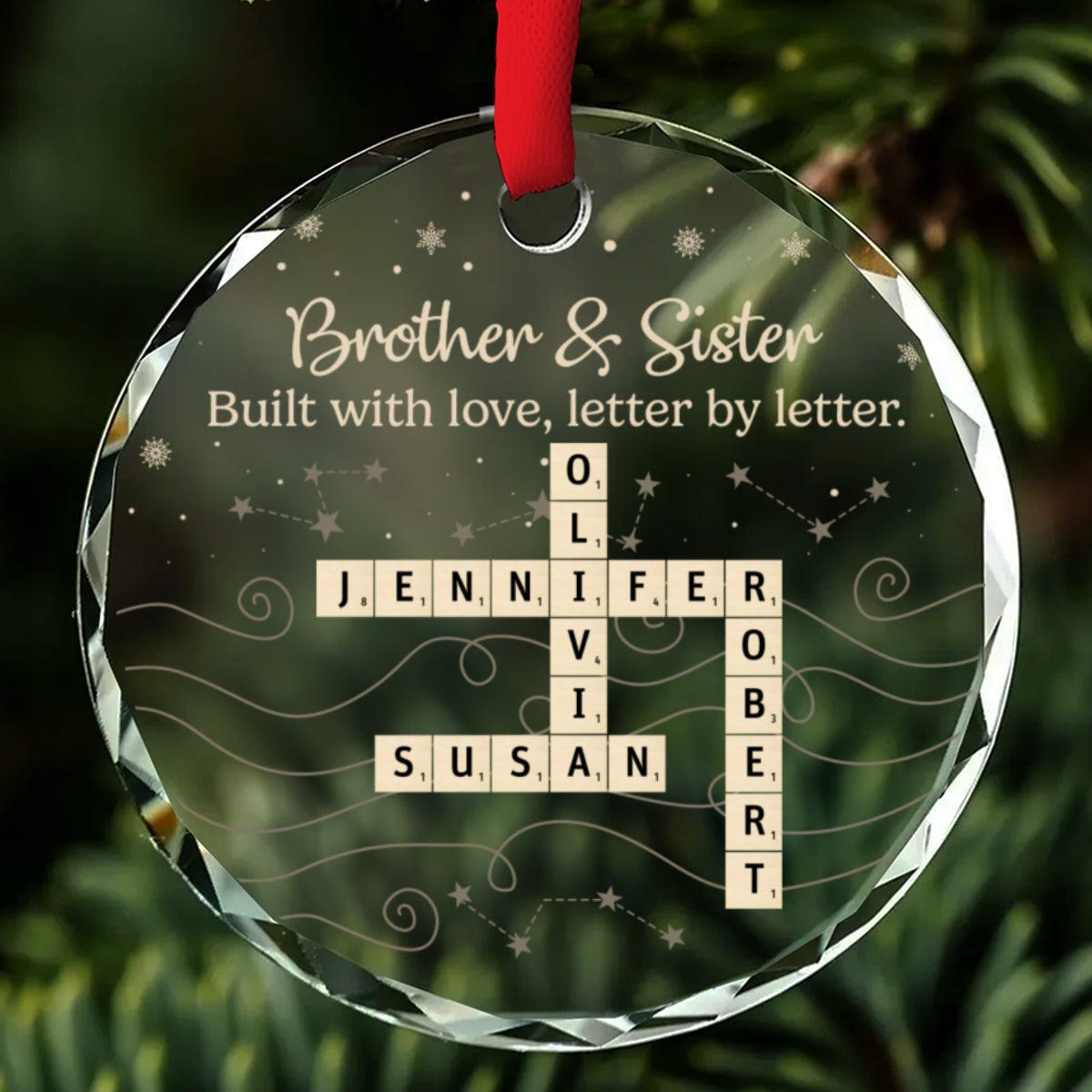Forever Written Word By Word - Personalized Custom Glass Ornament