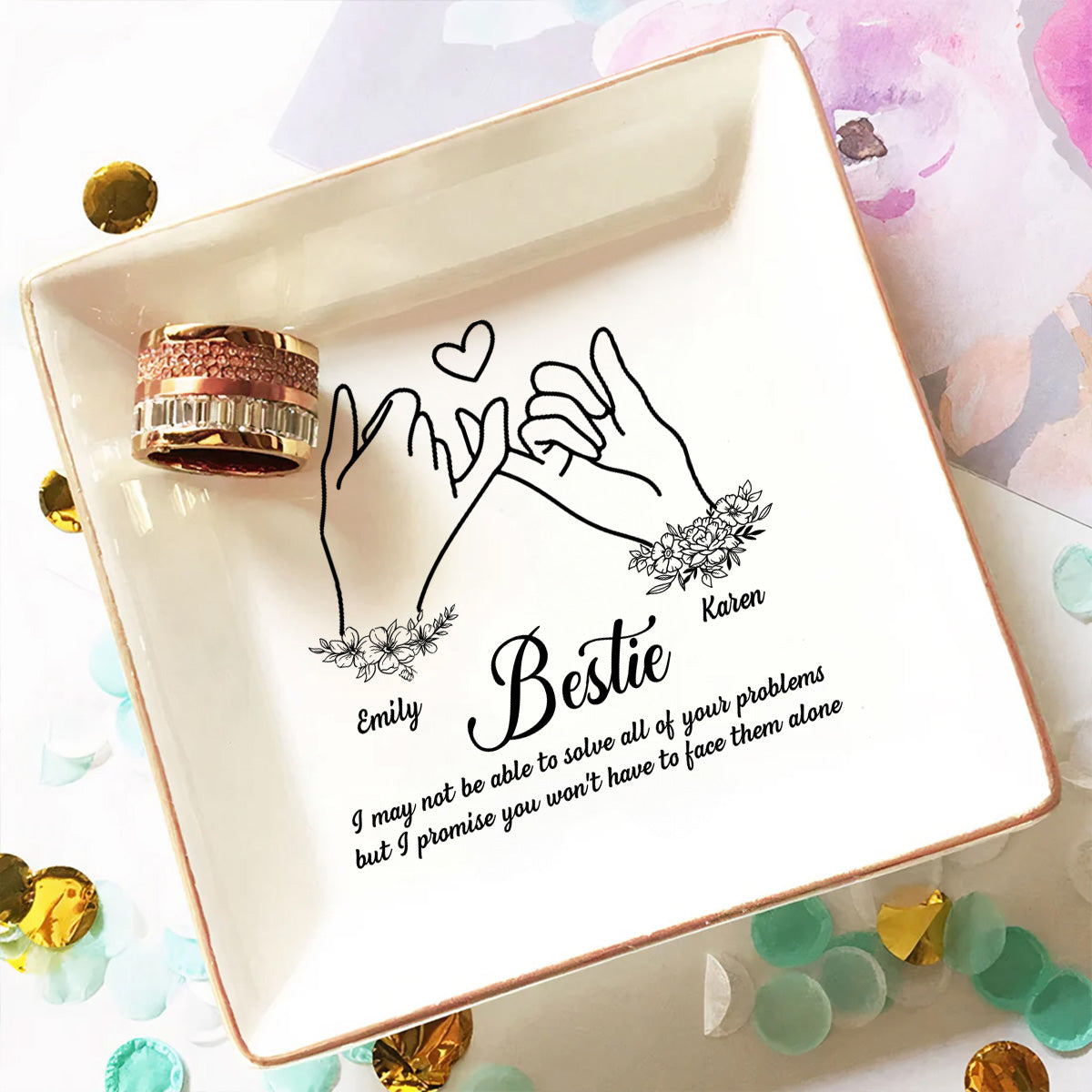 You Are My Bestie - Personalized Custom Jewelry Dish