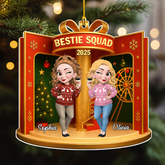 Besties In The Dollhouse - Personalized Custom Acrylic Ornament