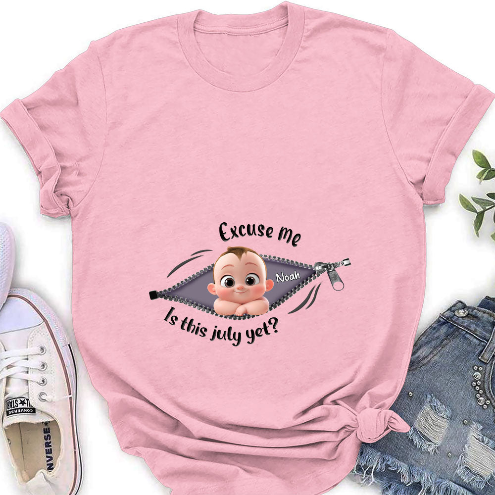 Expecting Parents Excuse Me Is It Yet - Personalized Custom Shirt