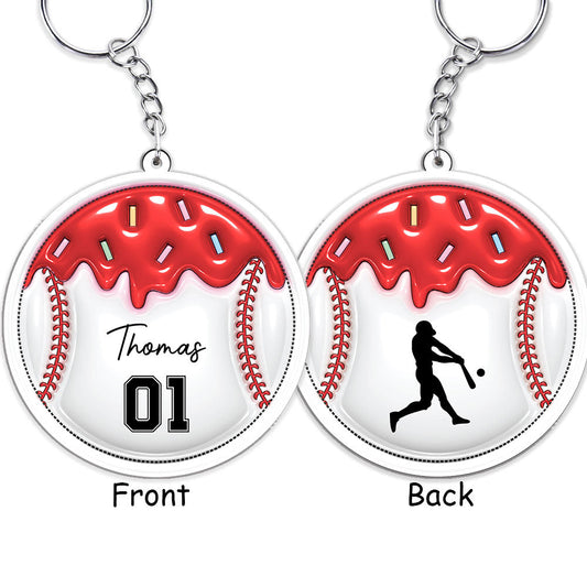Baseball Unites The Team  - Personalized Custom 3D Inflated Effect Acrylic Keychain