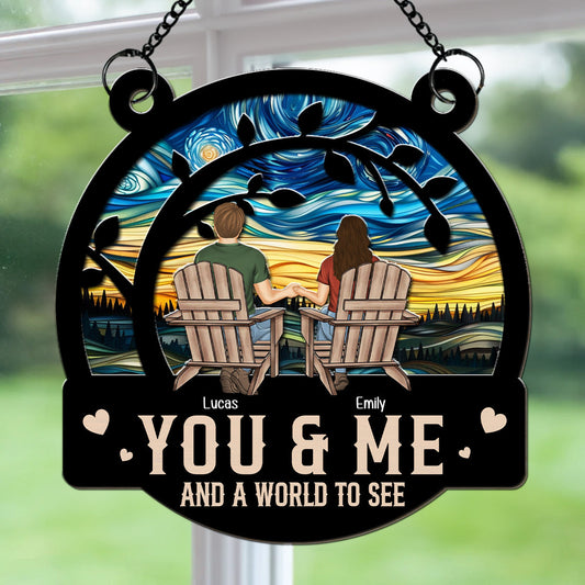 Home Is Anywhere With You - Personalized Custom Suncatcher