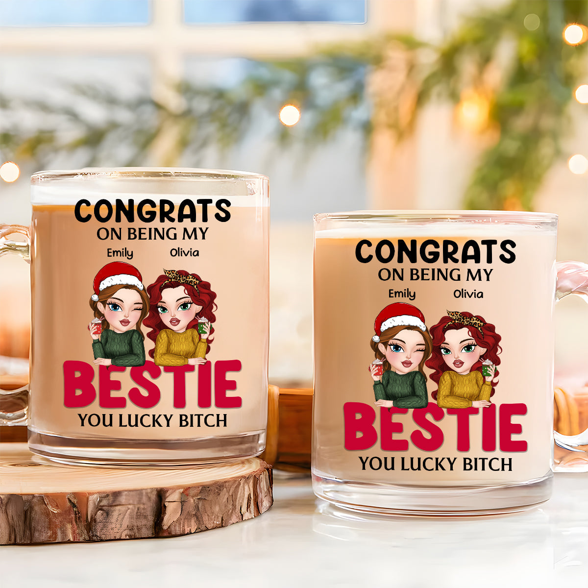 You Lucky Bitch -  Personalized Custom Glass Mug