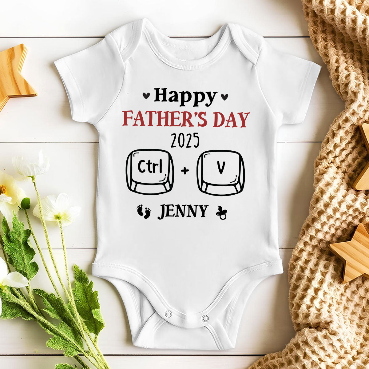 Father And Baby Matching - Personalized Custom T-shirt And Onesie