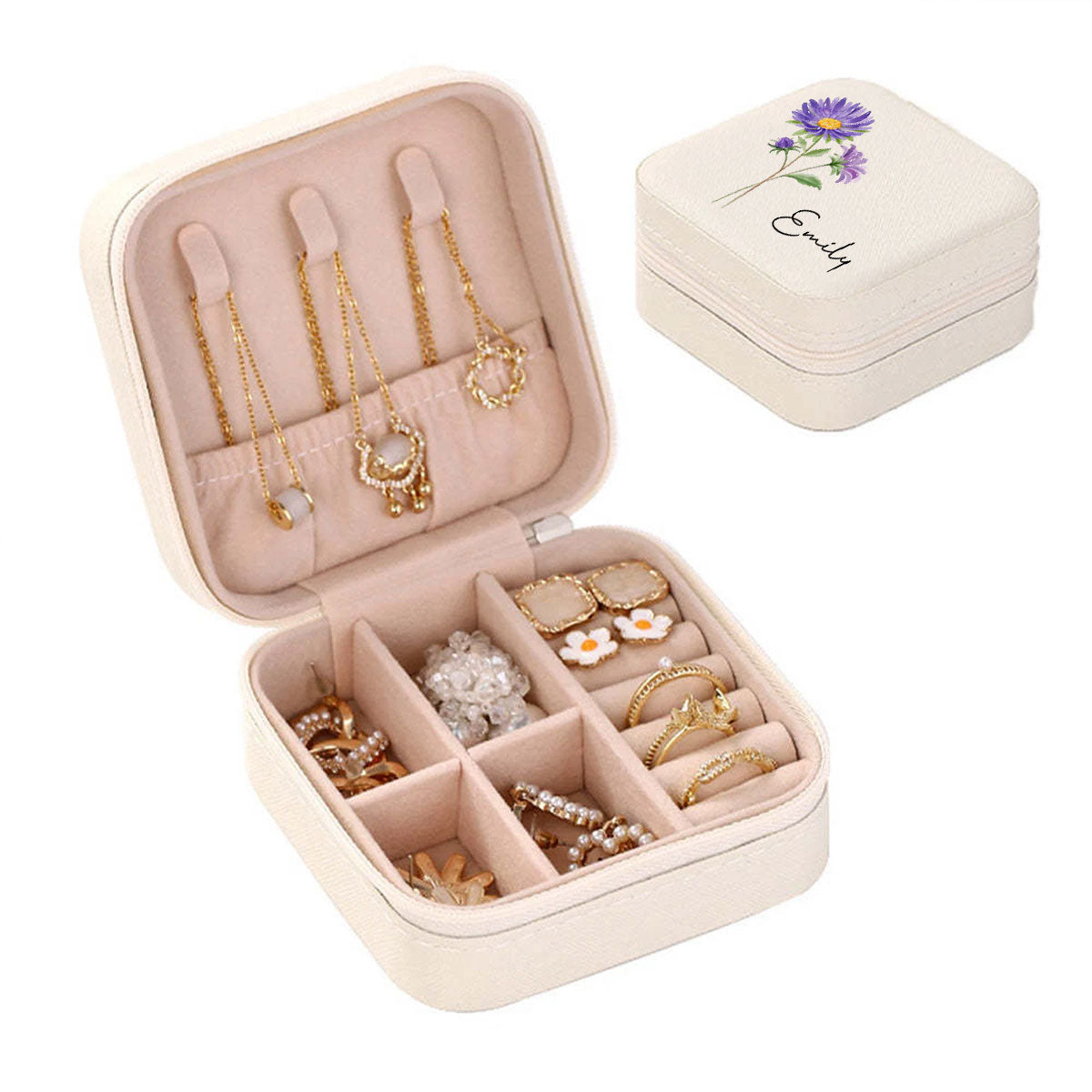 Friends Are Flowers That Never Fade - Personalized Custom Jewelry Box