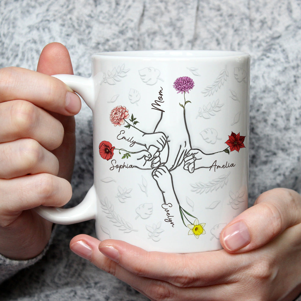 Hand In Hand, Heart In Heart - Personalized Custom 3D Inflated Effect Mug