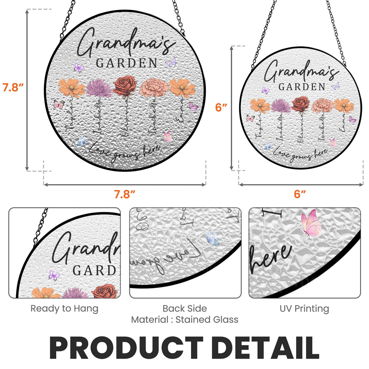 Grandma You Make Life Bloom - Personalized Custom Window Hanging Suncatcher