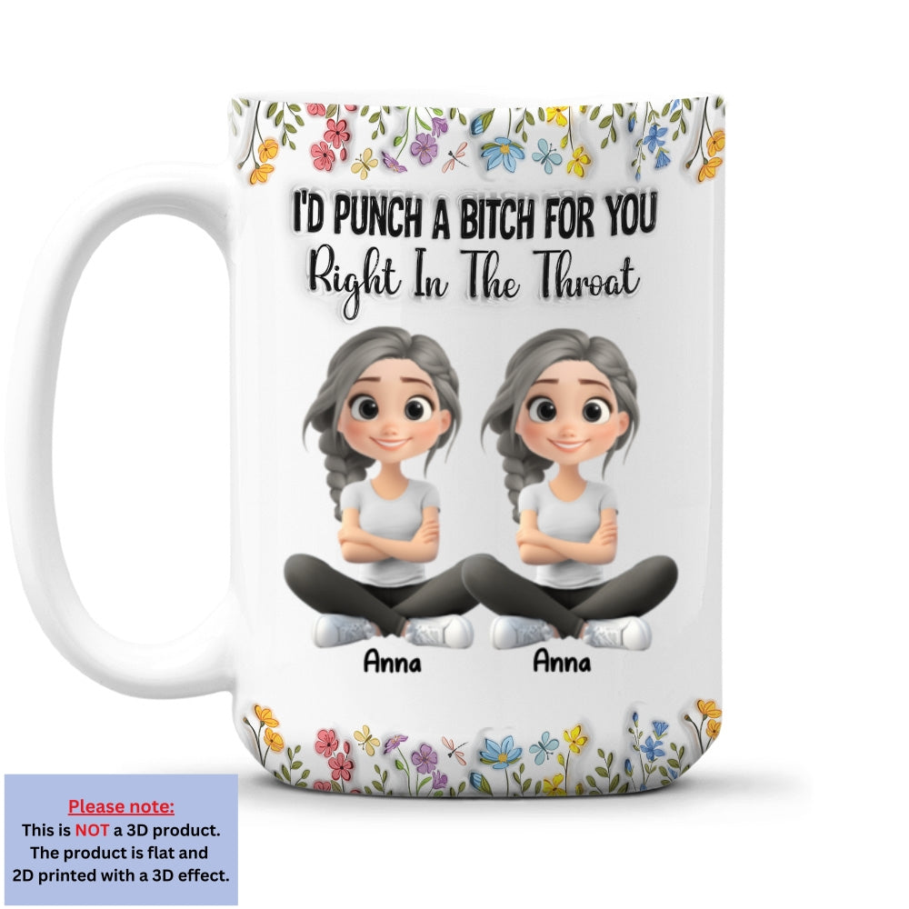 You And Me Bestie Forever Cartoonize - Personalized Custom 3D Inflated Effect Coffee Mug