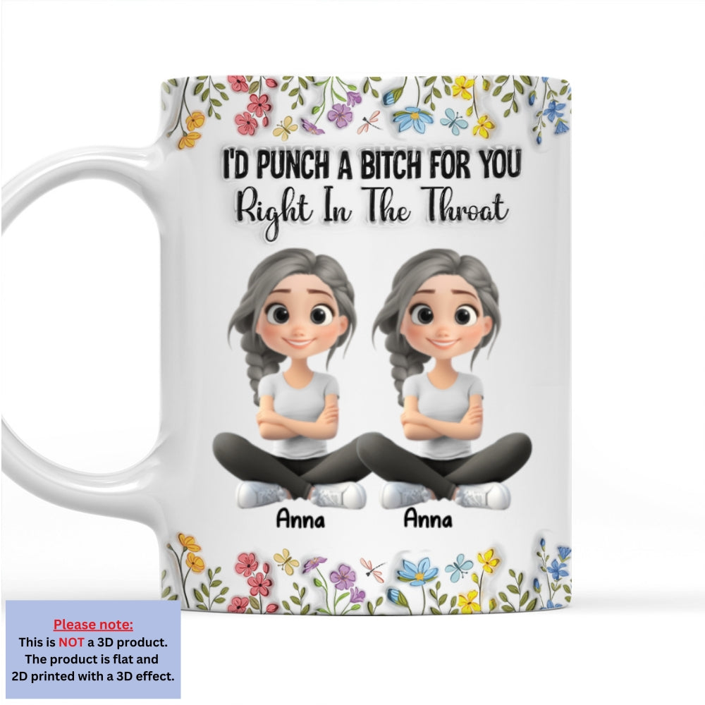 You And Me Bestie Forever Cartoonize - Personalized Custom 3D Inflated Effect Coffee Mug