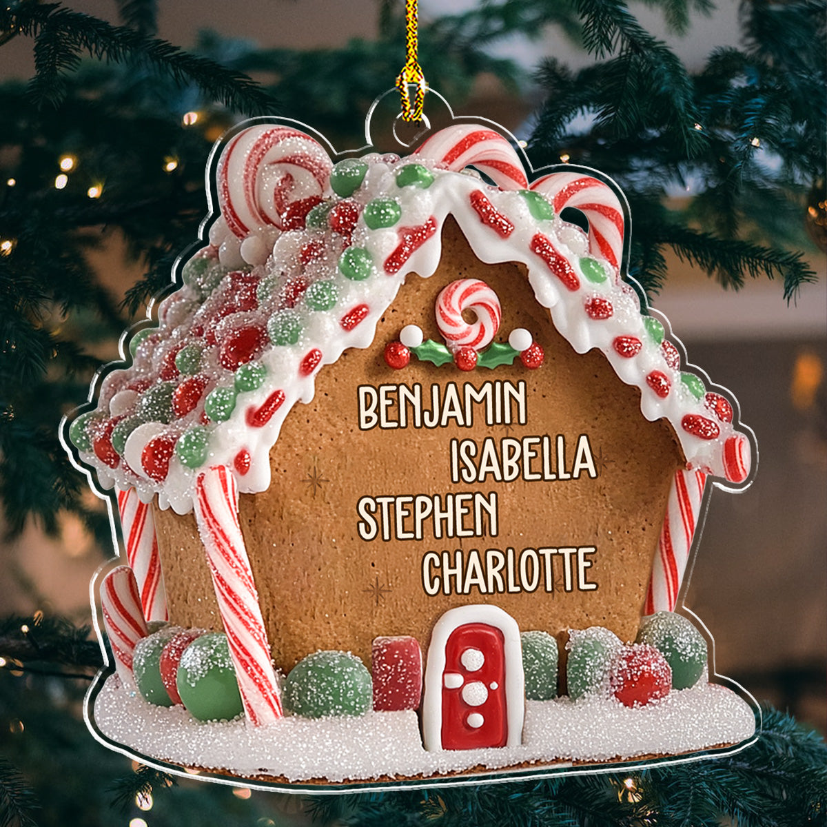 Gingerbread House - Personalized Custom Acrylic Ornament