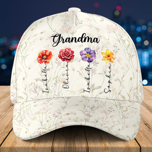 Grandma Lovely Flowers - Personalized Classic Cap