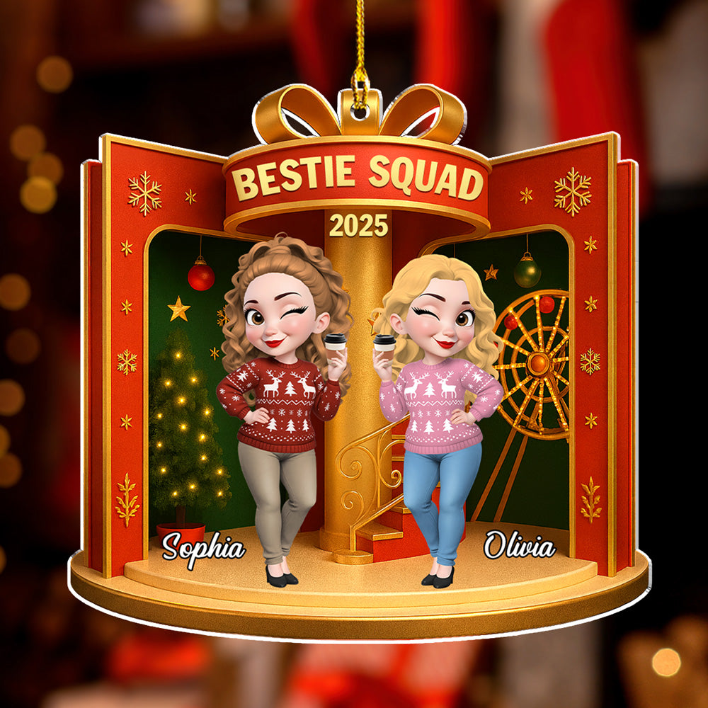 Besties In The Dollhouse - Personalized Custom Acrylic Ornament
