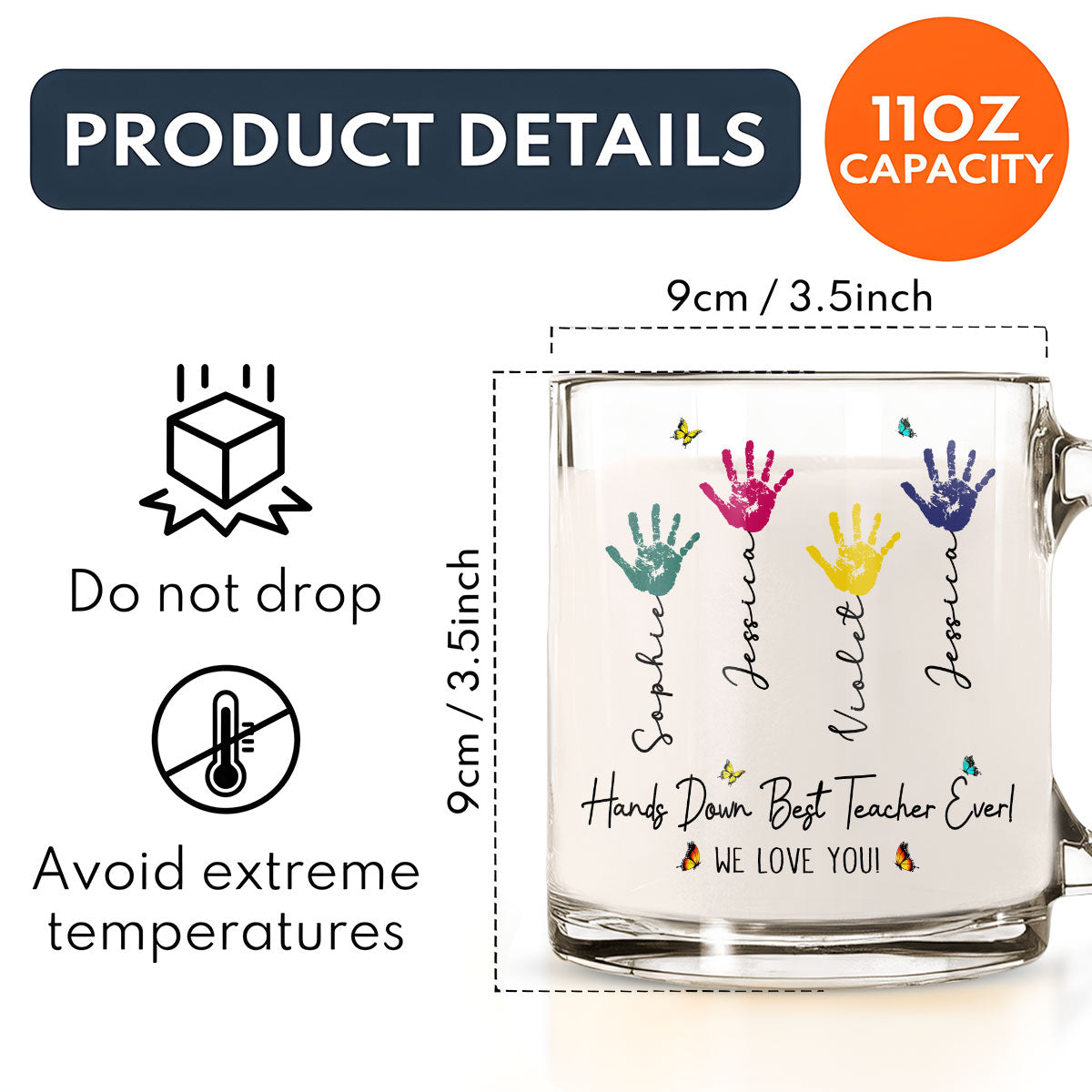 Best Teacher - Personalized Custom Glass Mug