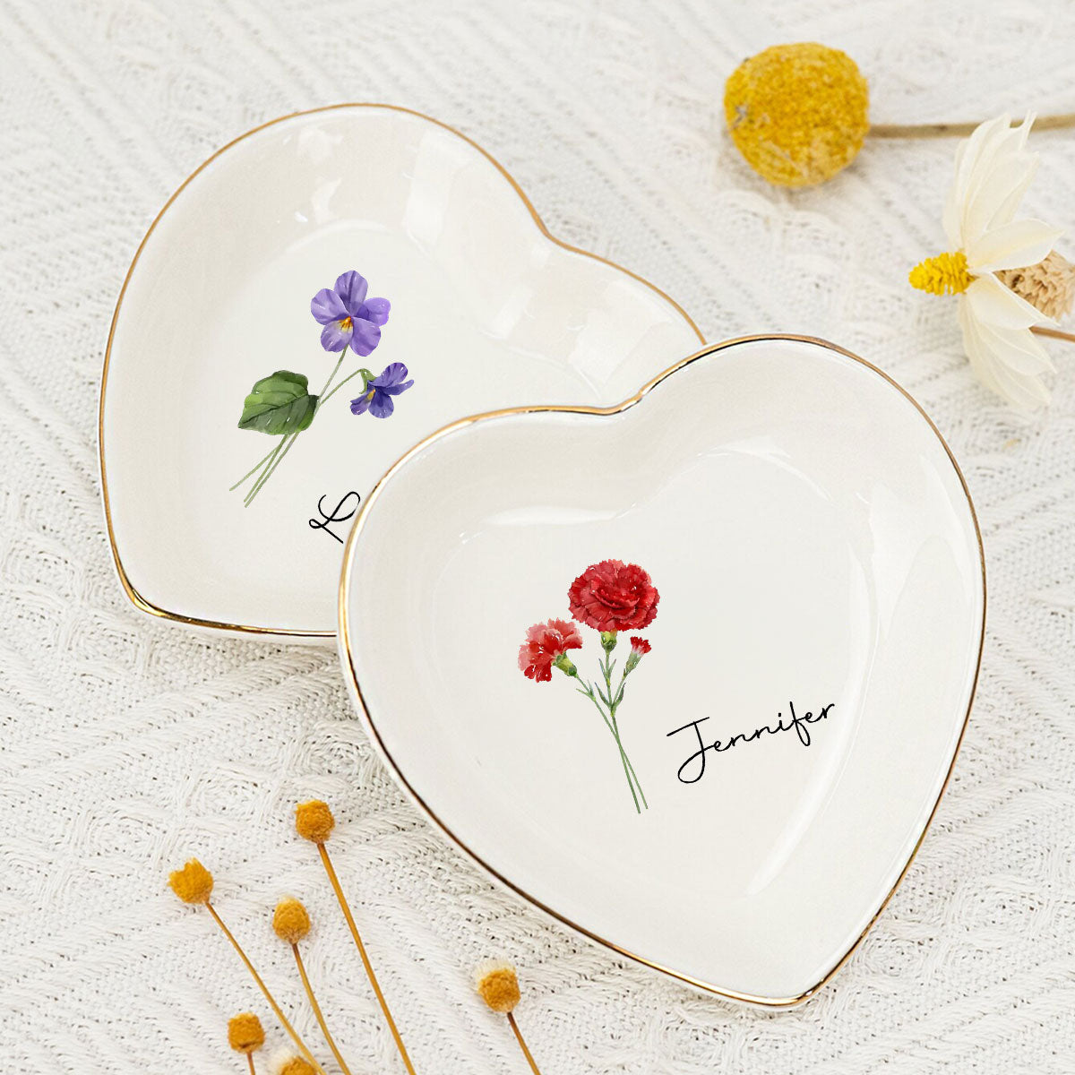 Friends Make Life Blossom With Joy - Personalized Custom Jewelry Dish