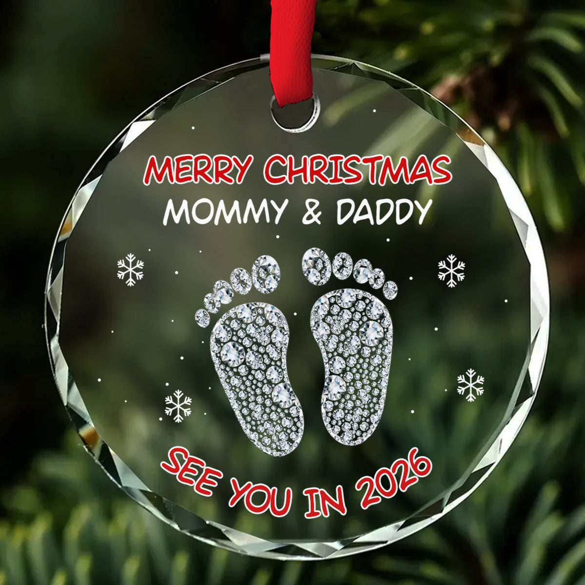 Baby See You Soon - Personalized Custom Glass Ornament