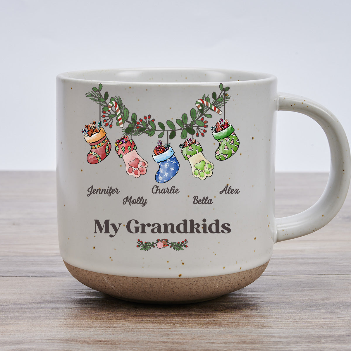 Grandma Funny Stockings Merry Christmas - Personalized Custom Pottery Mug
