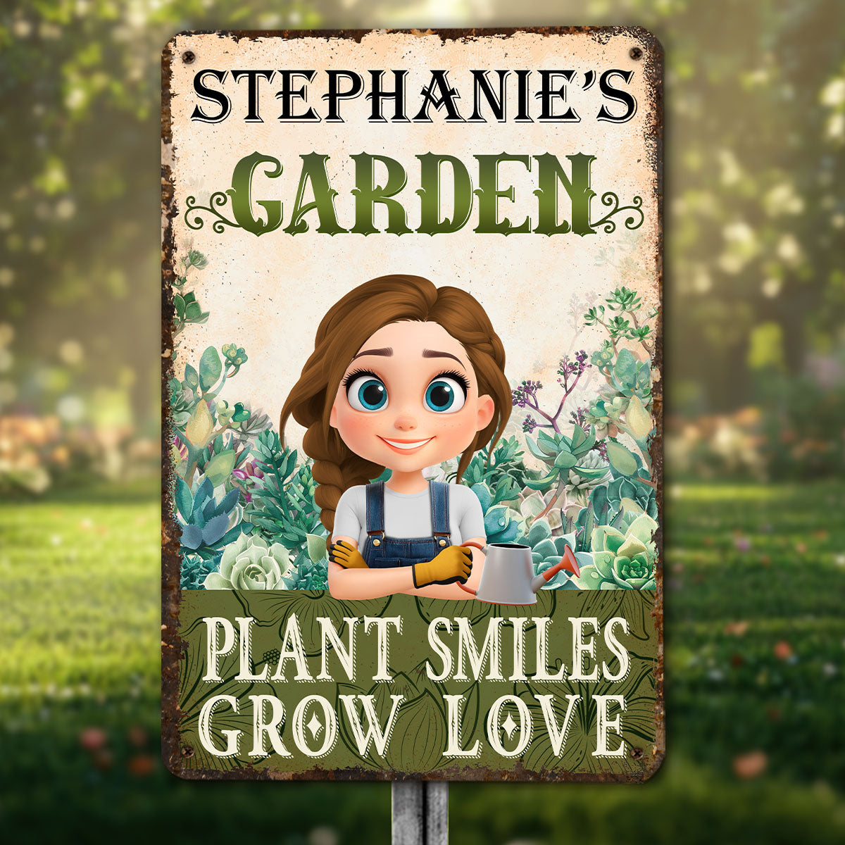 Grow Love - Personalized Custom Metal Sign