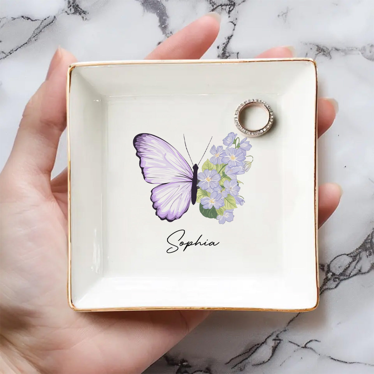 Shine Like A Butterfly - Personalized Custom Jewelry Dish