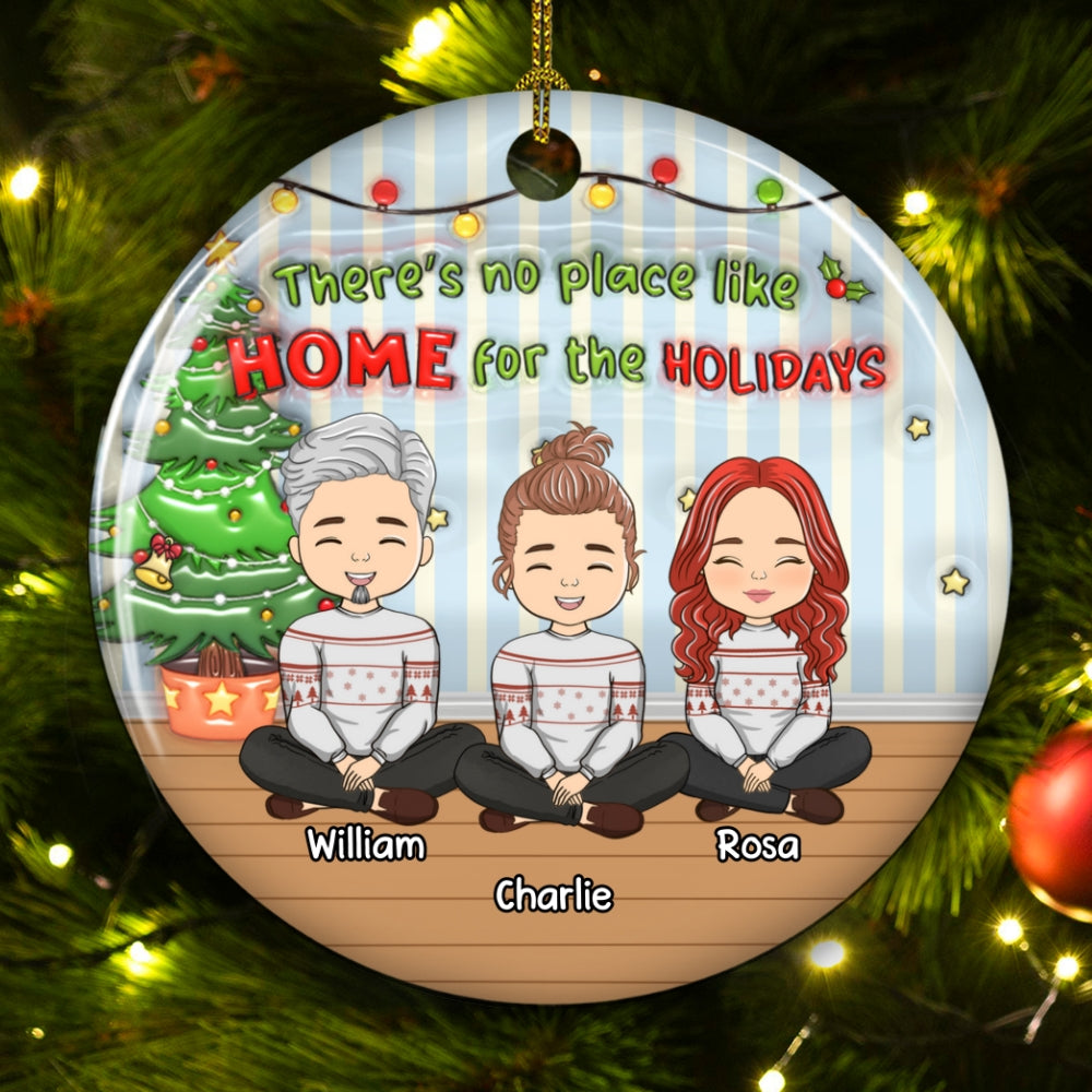 No Place Like Home - Personalized Custom 3D Inflated Effect Ceramic Ornament