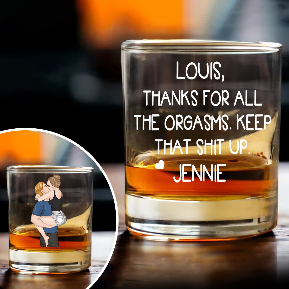 Thanks For All - Personalized Custom Whiskey Glass