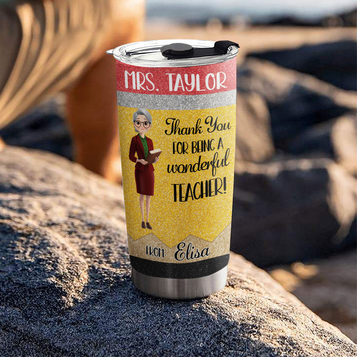 Thanks For Being A Wonderful Teacher - Personalized Custom Tumbler