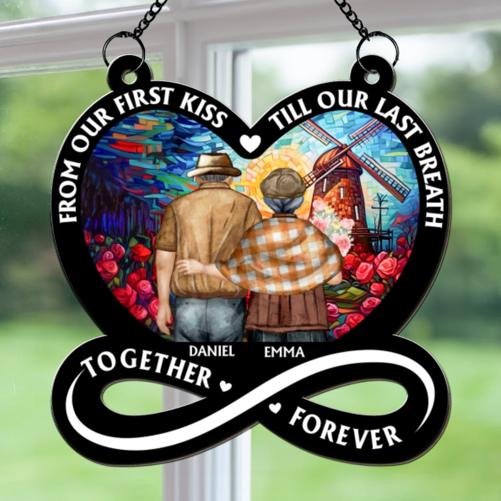 From Our First Kiss Till Our Last Breath Ver 2 - Personalized Custom Suncatcher
