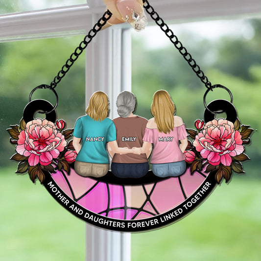 Mother And Daughters - Personalized Custom Suncatcher