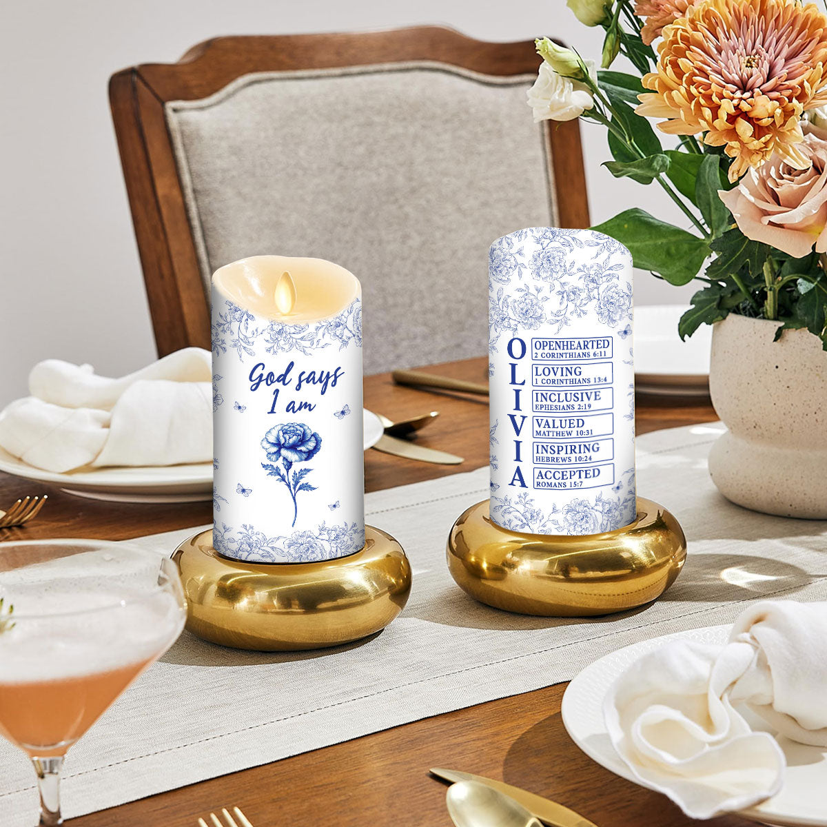 God Says I Am - Personalized Custom LED Candle