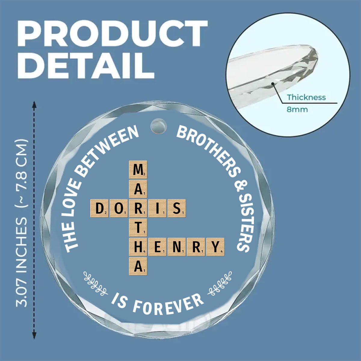 Siblings Forever - Personalized Custom Glass Ornament