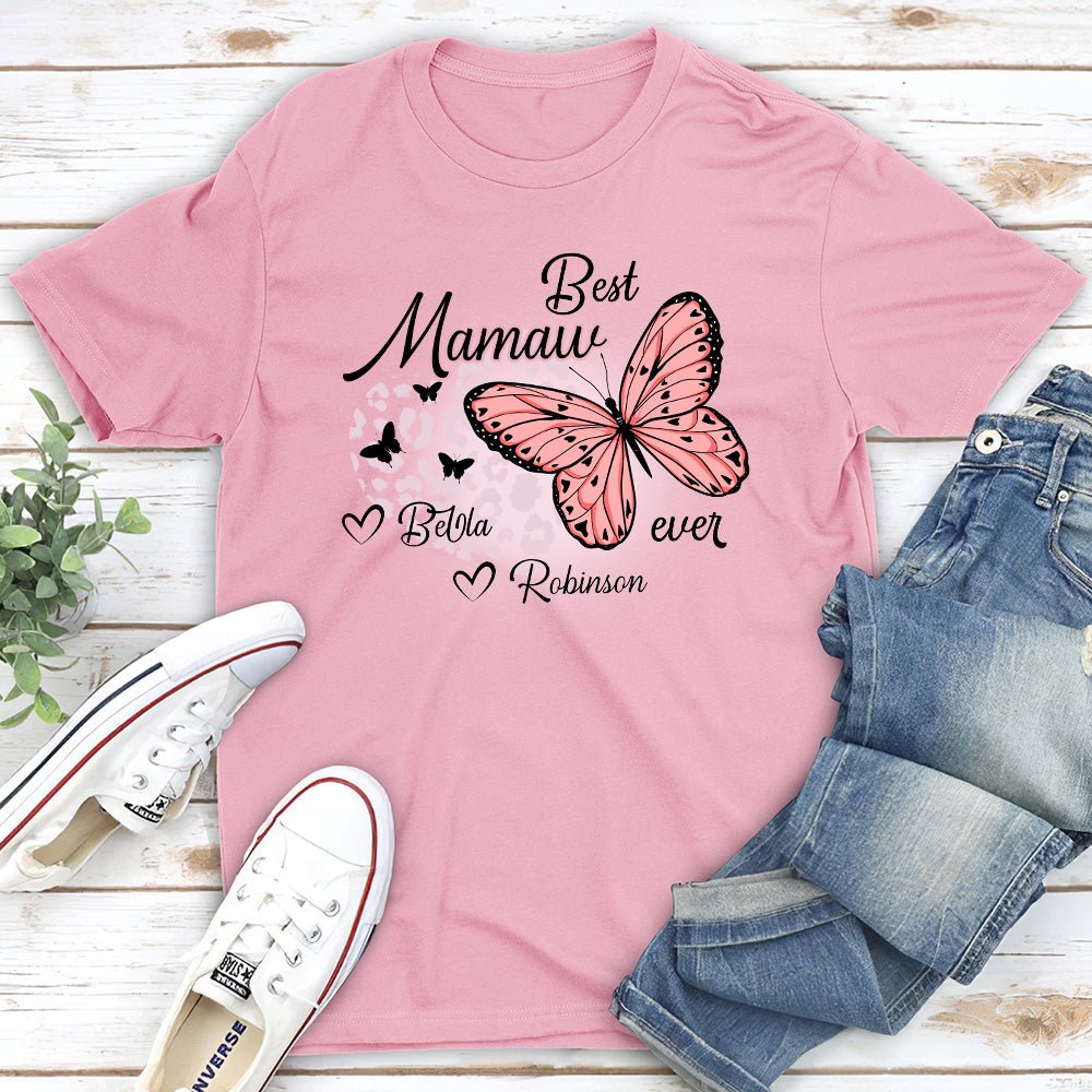 Best Grandma Ever Butterfly - Personalized Custom Unisex T-shirt