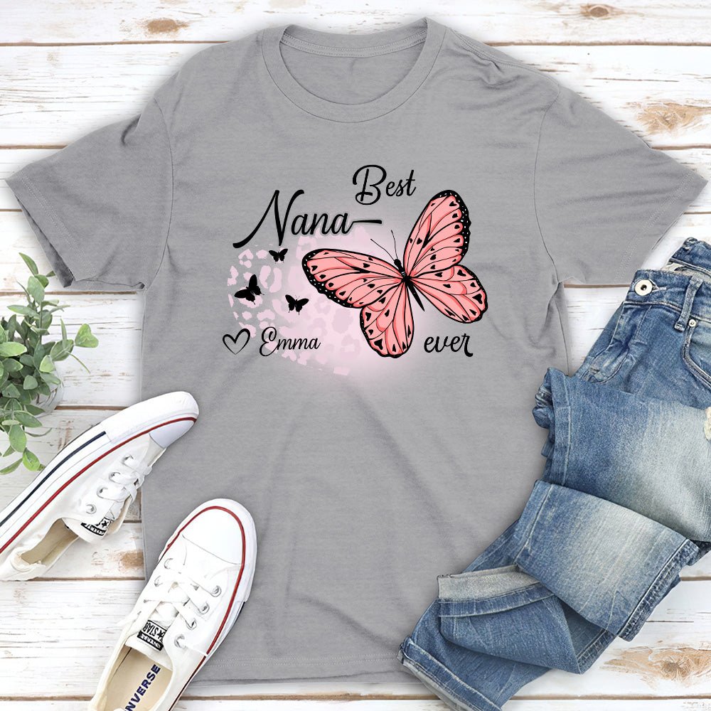 Best Grandma Ever Butterfly - Personalized Custom Unisex T-shirt