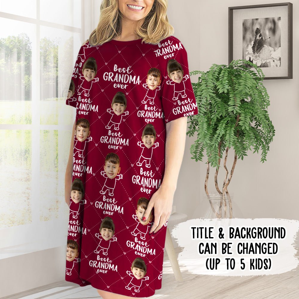 Best Grandma Ever - Personalized Custom 3/4 Sleeve Dress