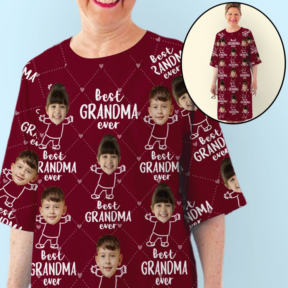 Best Grandma Ever - Personalized Custom 3/4 Sleeve Dress