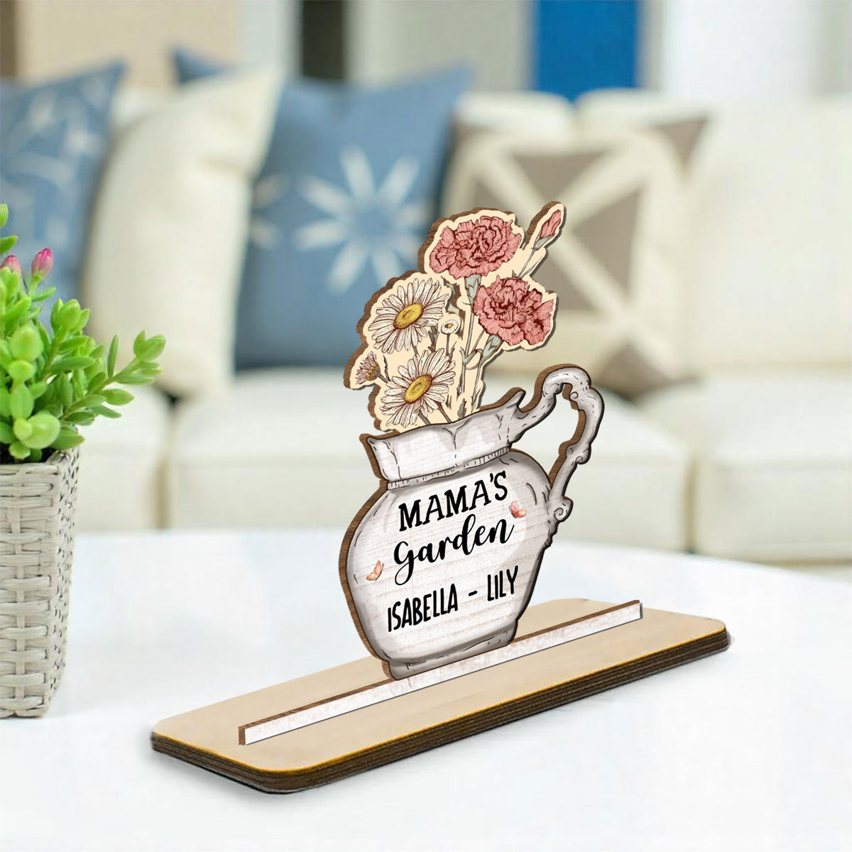 Our Love Grows With You - Personalized Custom 2-Layer Wood Plaque With Flat Base
