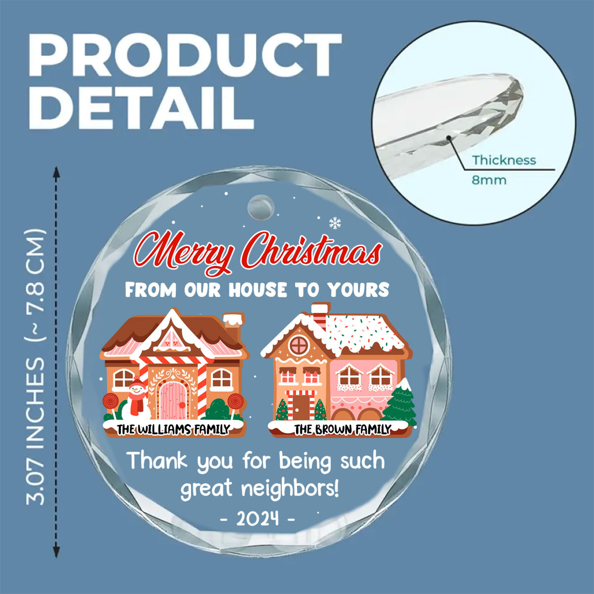From Our House To Yours - Personalized Custom Glass Ornament