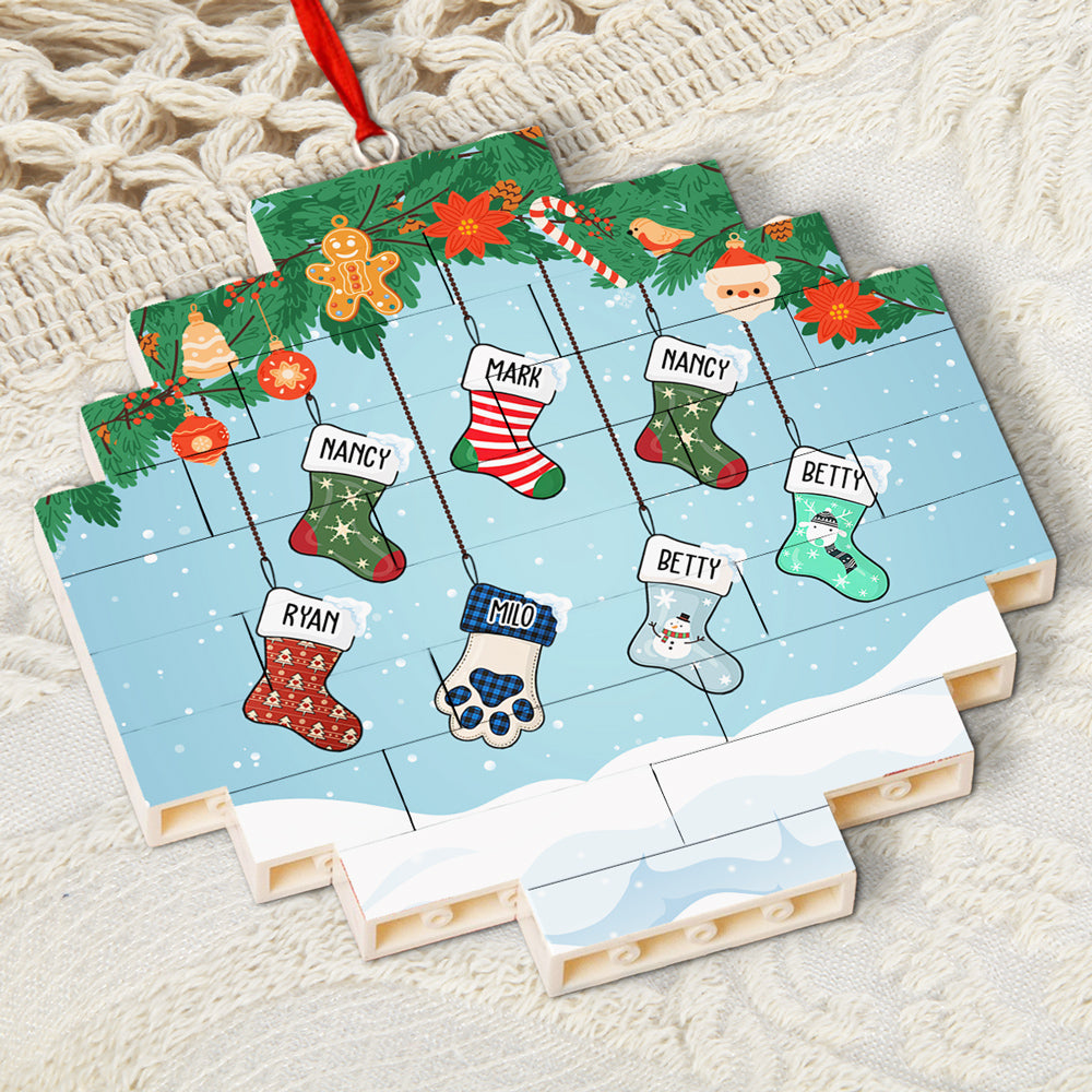 Lovely Stocking - Personalized Custom Puzzle Ornament