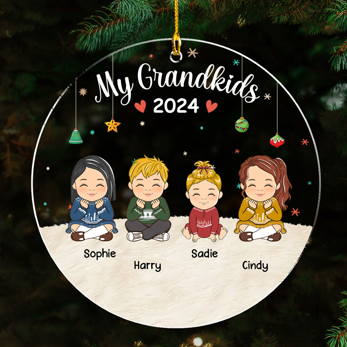 Our Grandkids Christmas - Personalized Custom Acrylic Ornament