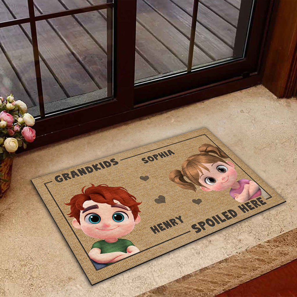 Grandkids Spoiled Here - Personalized Custom Doormat