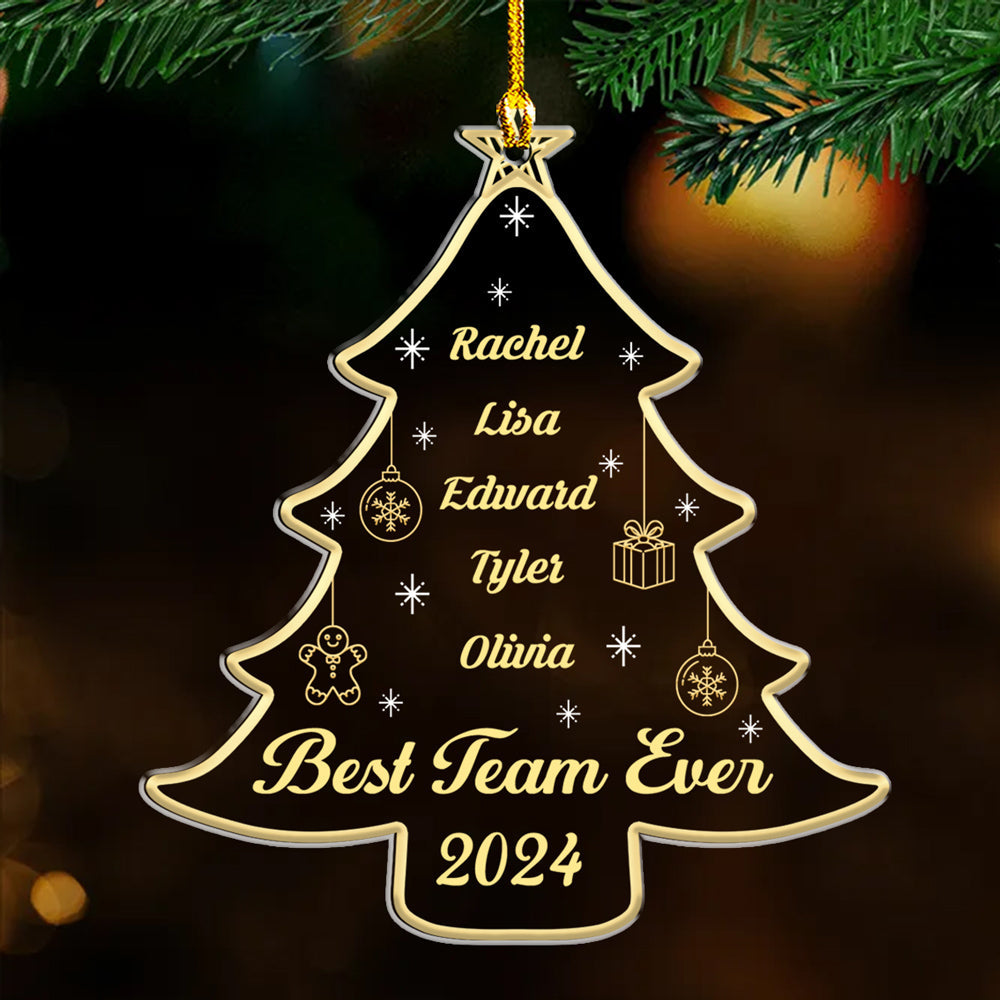Best Team Ever Tree - Personalized Custom Acrylic Ornament